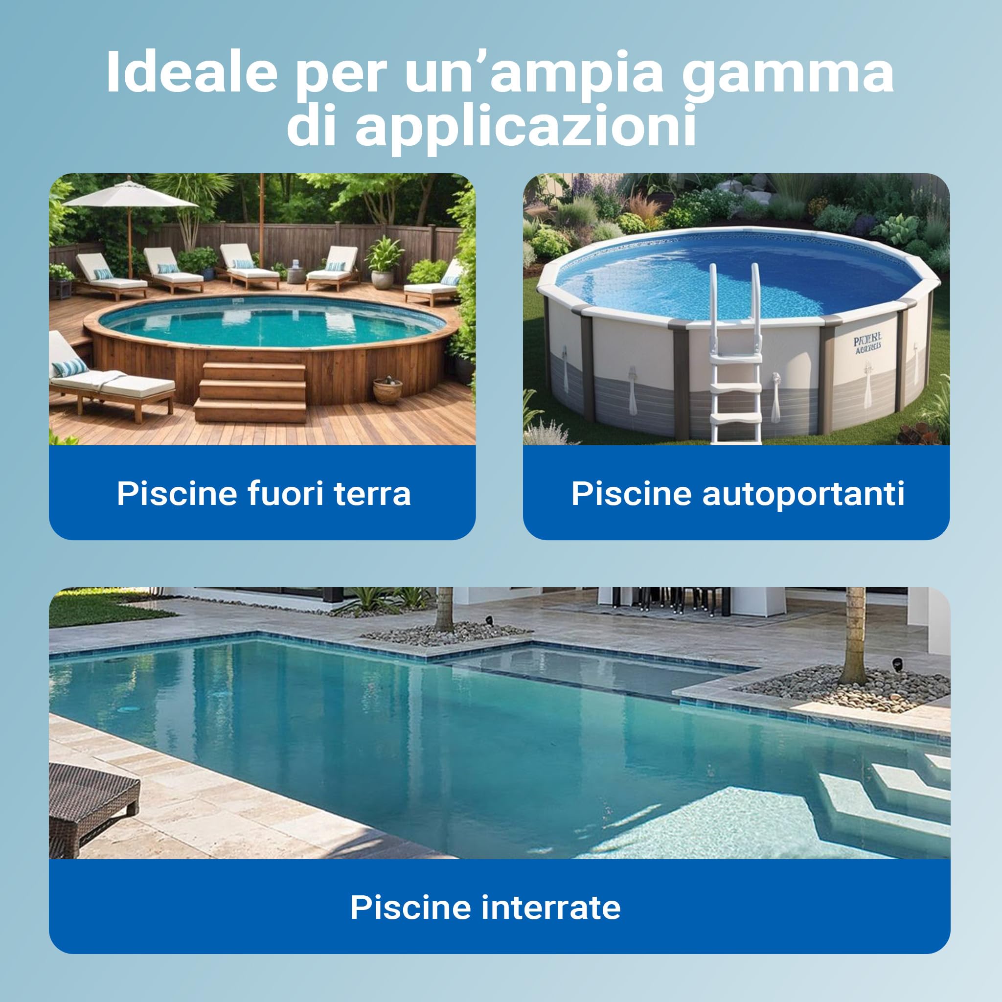 Wiltec Pulitore Piscina Automatico Fondo con 12 tubi
