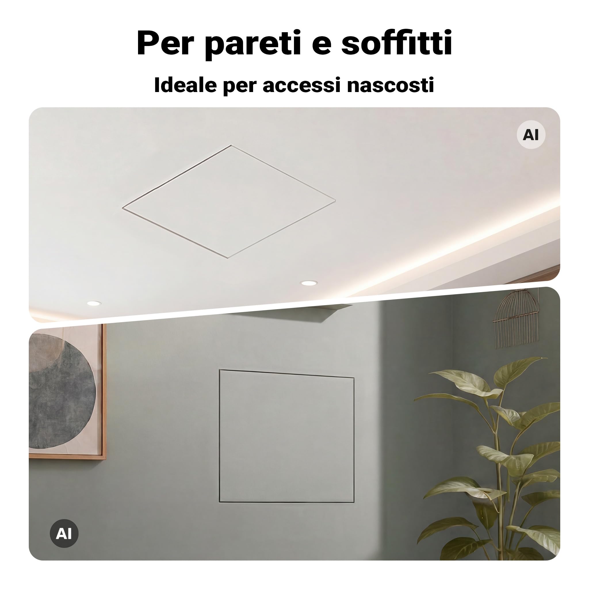 Wiltec Sportello Ispezione 60x60cm Alluminio Cartongesso 12,5mm