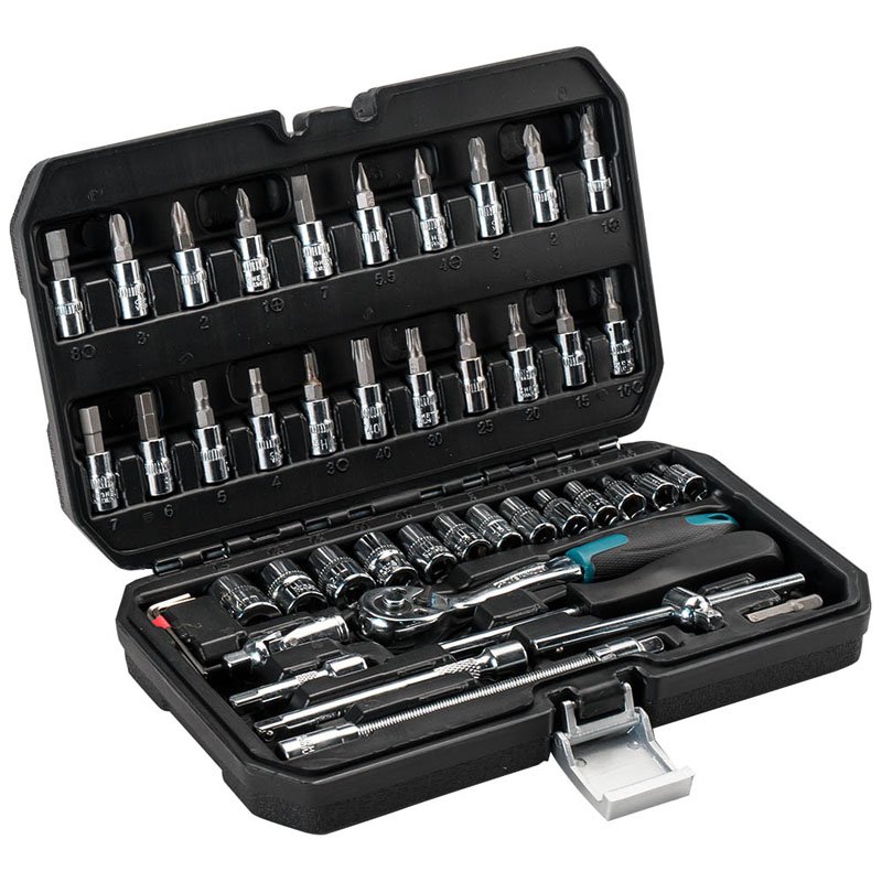 Bormann Set Chiavi a Bussola 46 Pezzi CR-V 1/4"