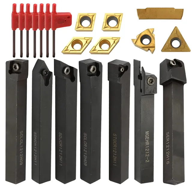Weytoll Set 21 Utensili Tornitura Carburo 12 mm con Chiavi