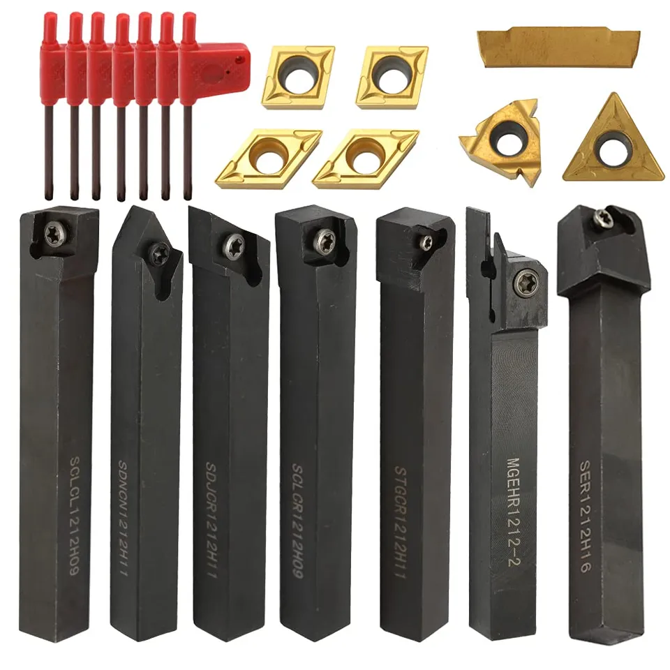 Weytoll Set 21 Utensili Tornitura Carburo 12 mm con Chiavi