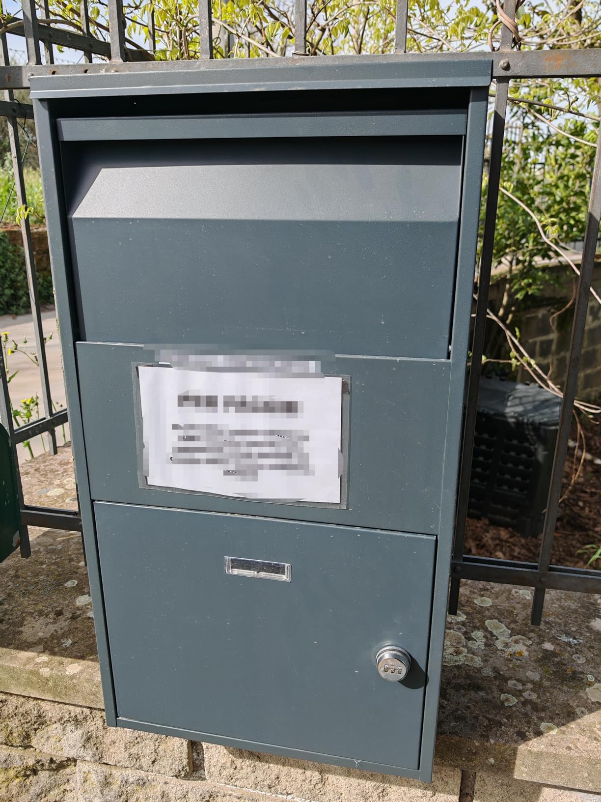 Wiltec Cassetta Postale per Pacchi Antracite 46x45x140 cm