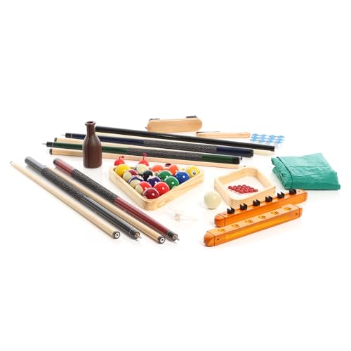 Wiltec Set Accessori Biliardo 4 Stecche 16 Biglie Pool