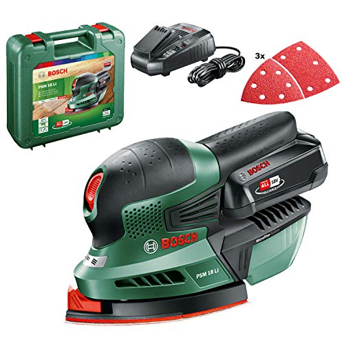 Bosch PSM 18 LI Levigatrice Palmare 18V con Batteria 2,5Ah
