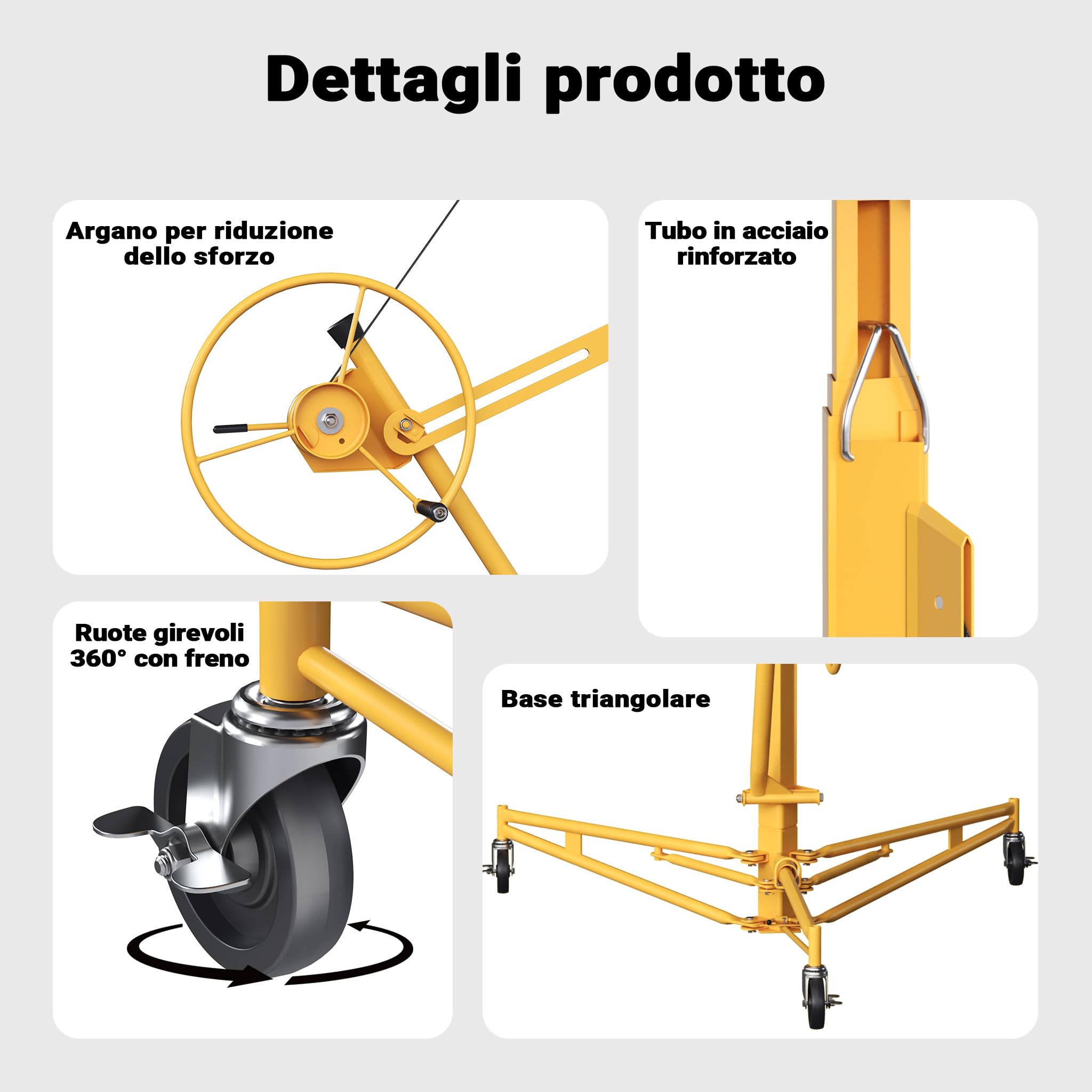 Wiltec XPOtool alzalastre XXL giallo 68 kg 487 cm