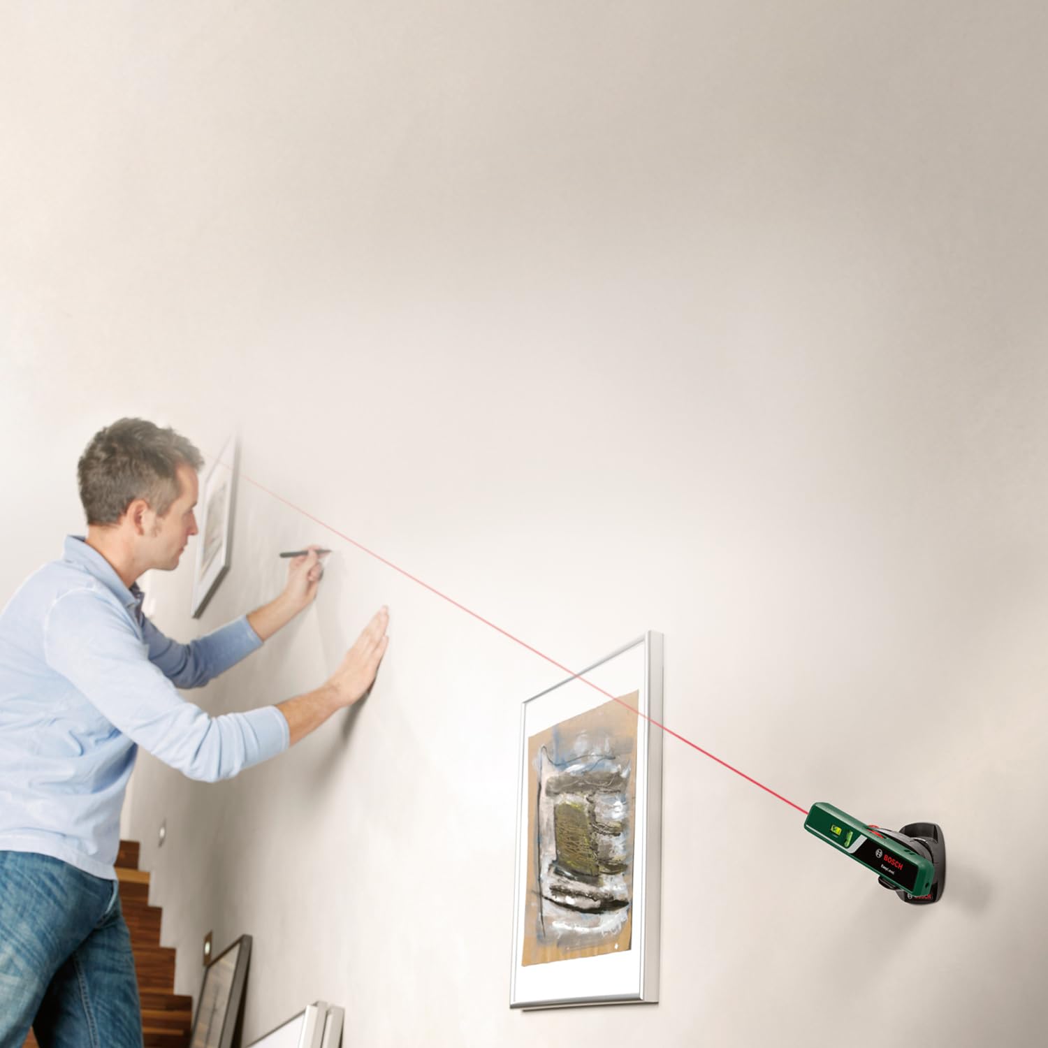 Bosch EasyLevel Livella Laser a Bolla 5 m con Supporto Parete