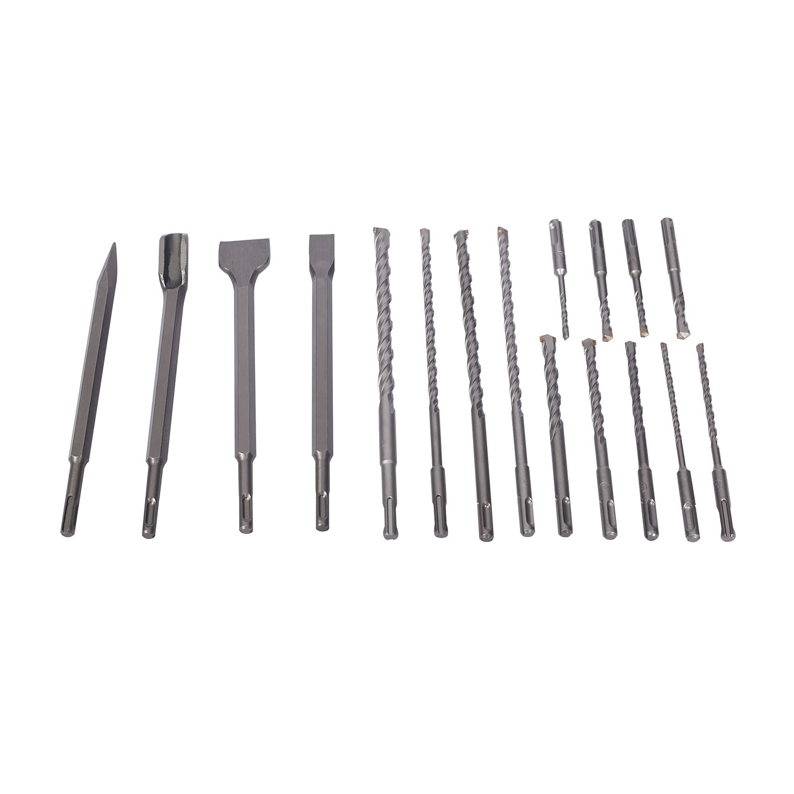 XPOtool Set Punte Scalpelli SDS-Plus 17 Pezzi Valigetta