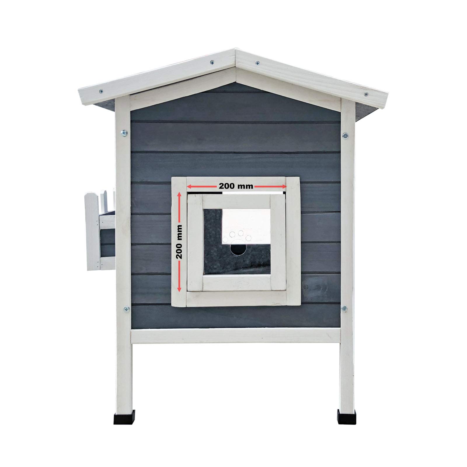 Wiltec Cuccia per gatti in legno 58x73,6x104,9 cm rialzata