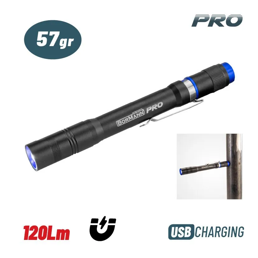 Bormann Torcia Penlight Ricaricabile 120lm Impermeabile