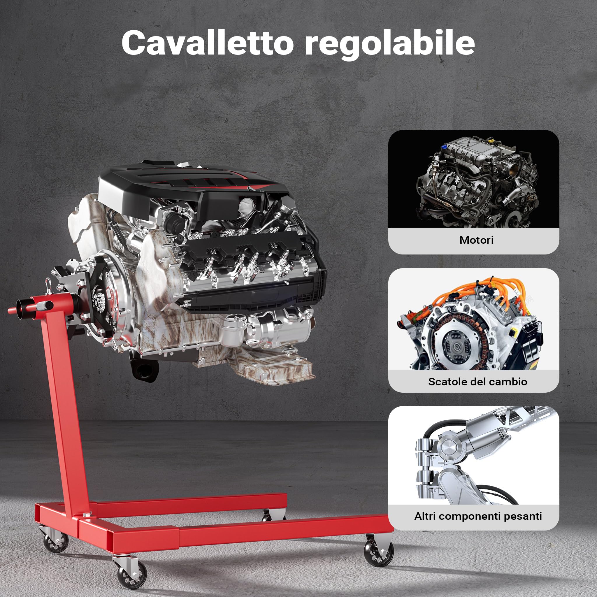 Wiltec Cavalletto per Motore 570 kg Acciaio