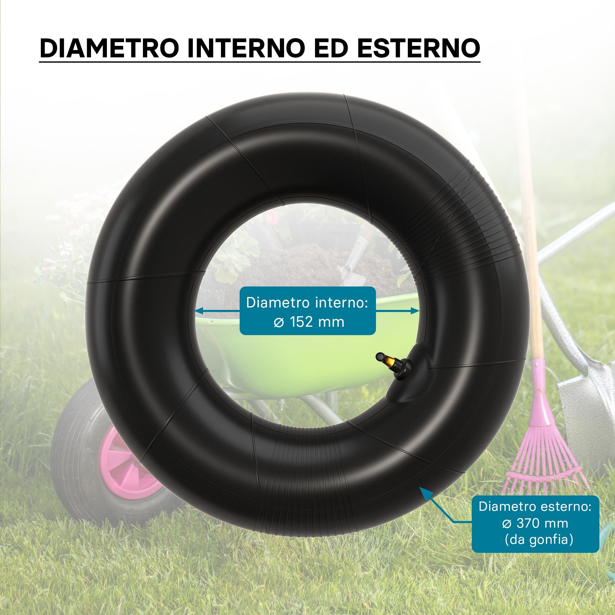 Wiltec camera d'aria trattorino 15x6.00-6 valvola angolo