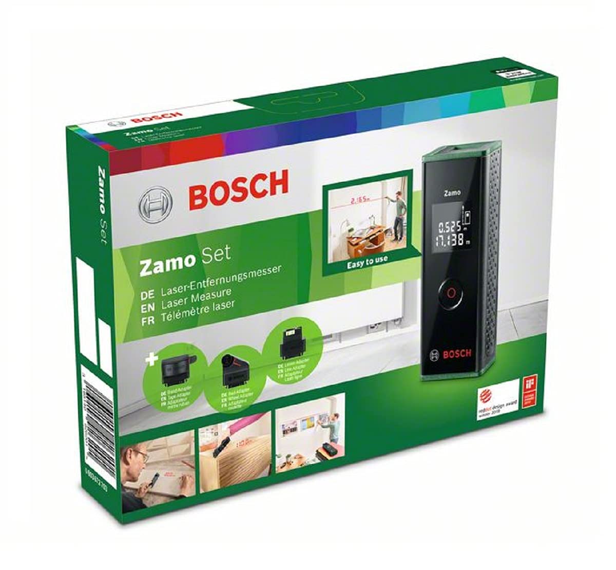 Bosch Zamo Distanziometro Laser 20 m con 3 Adattatori