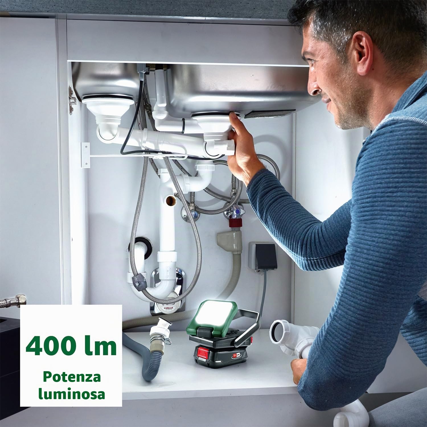 Bosch EasySpotLight 18V-400 Lampada 400 Lumen Senza Batteria