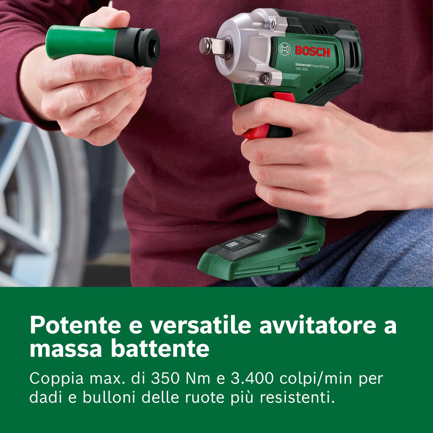 Bosch UniversalImpactDrive 18V-350 avvitatore +3 bussole