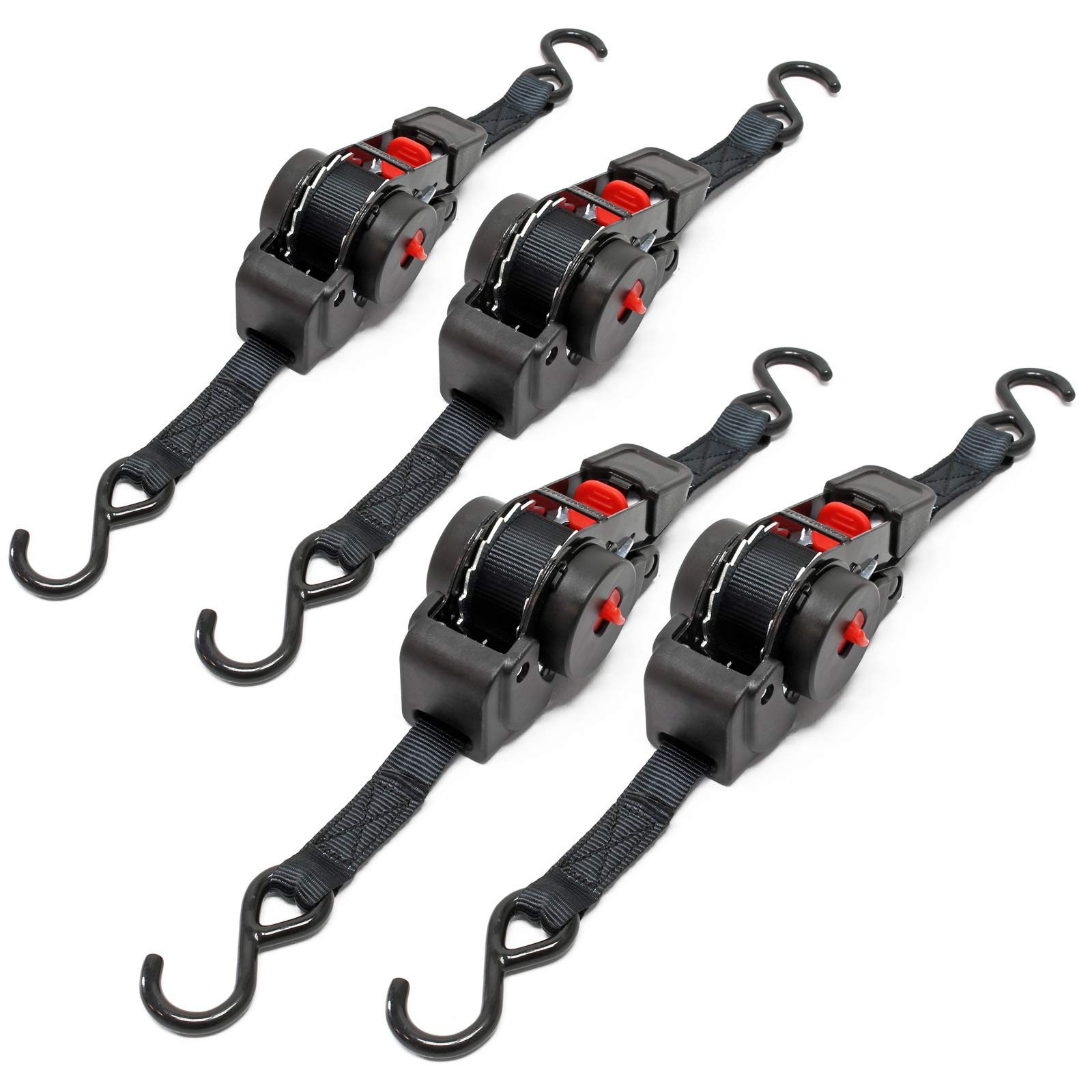 Wiltec Cinghia Ancoraggio Cricchetto 100 daN 2m PES 2 Pezzi Autoavvolgente