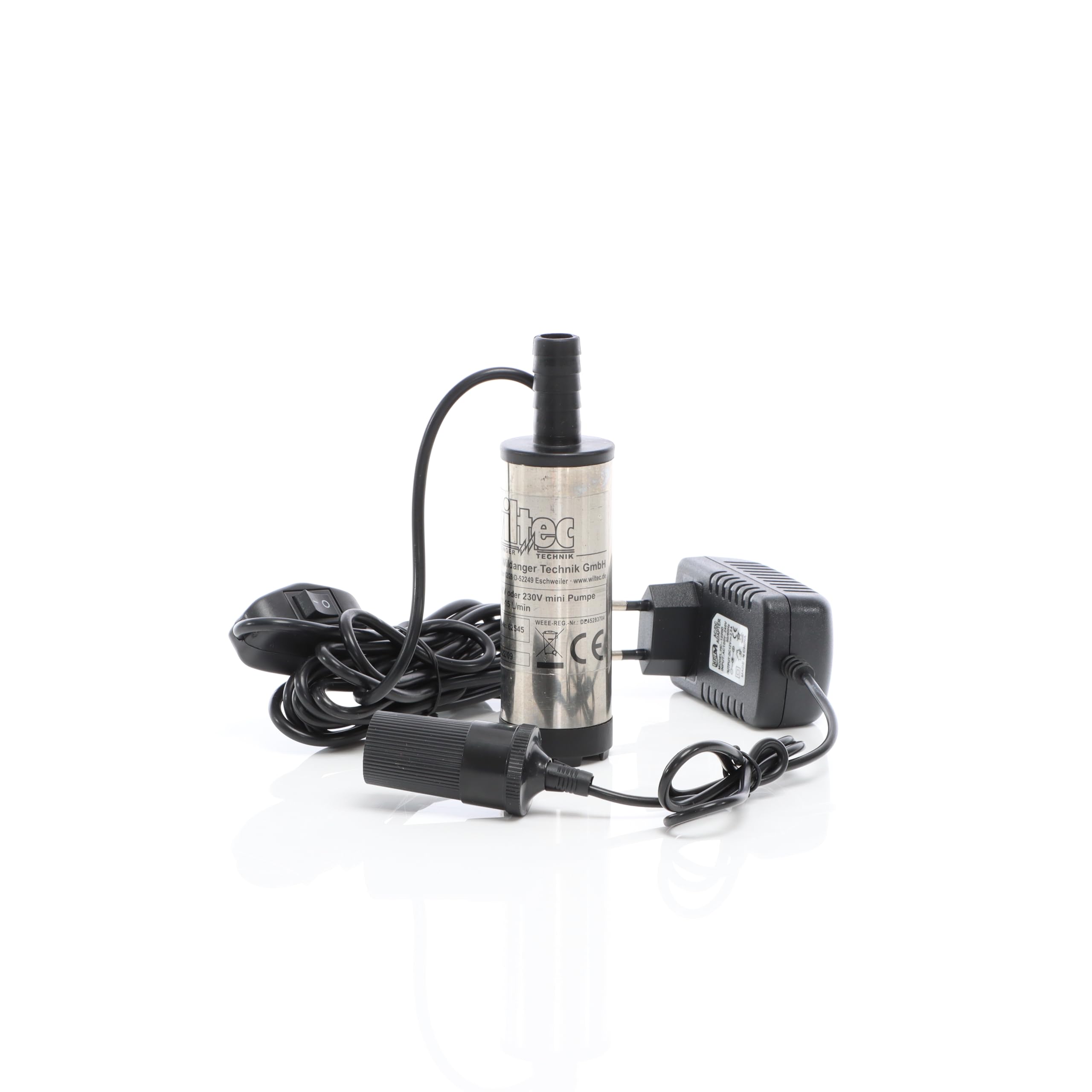 Wiltec pompa 12 V acqua diesel 12 l/min bianca a immersione