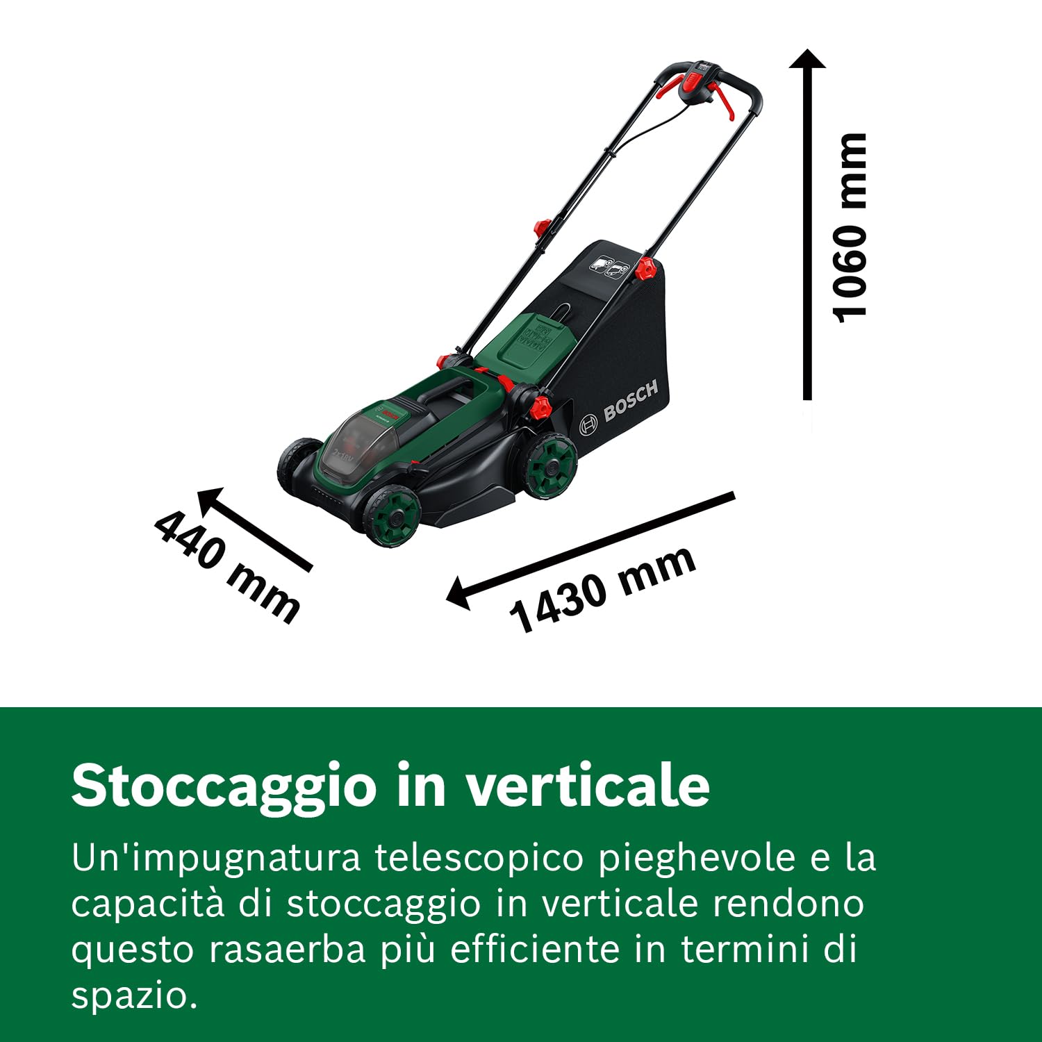 Bosch ROTAK18V2-38 rasaerba a batteria senza batteria brushless