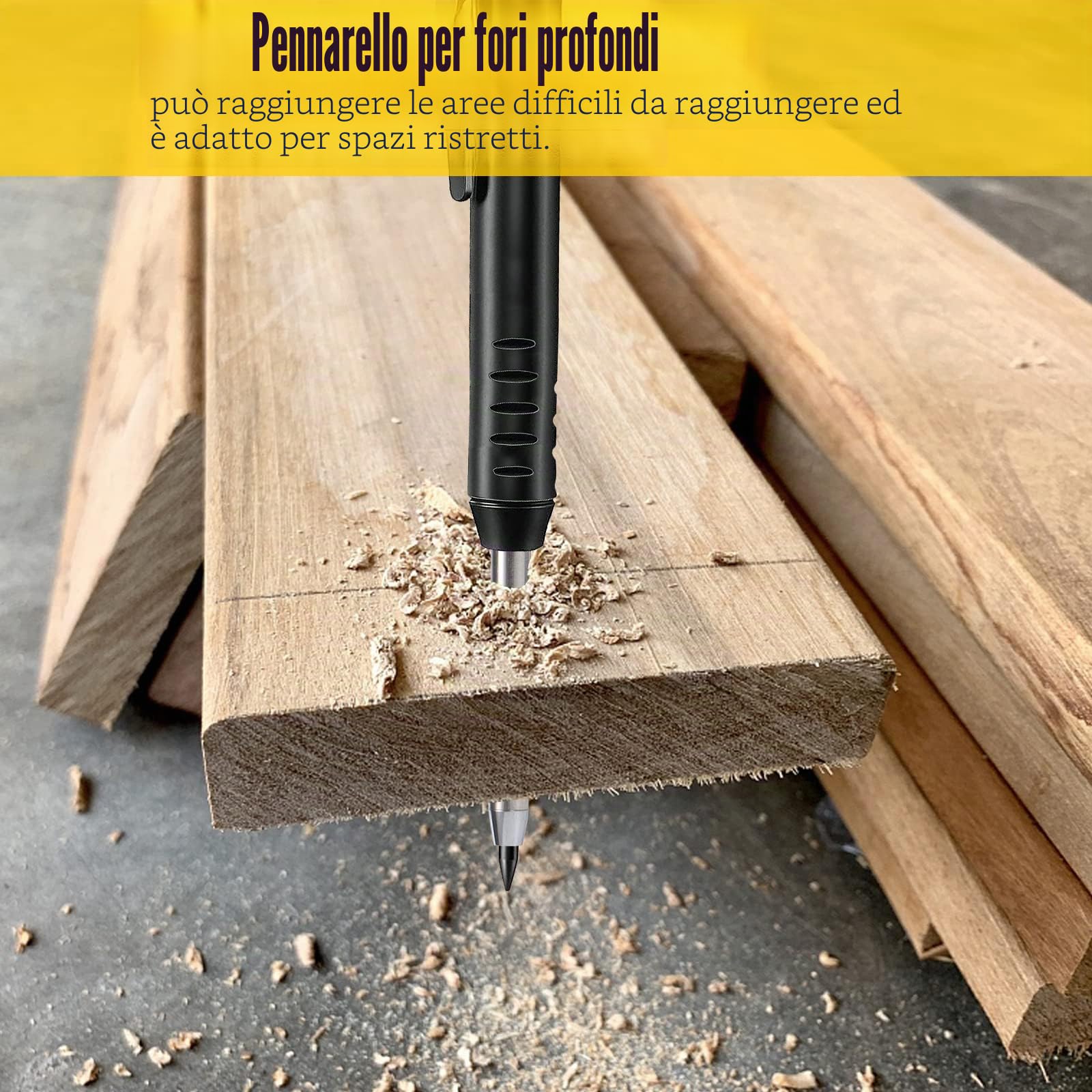 Wzone Matita Cantiere Foro Profondo con Mine 6 Pezzi