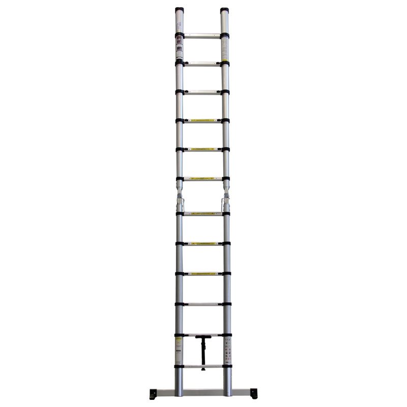 Bormann scala telescopica alluminio 12 gradini 1,9+1,9m soft close