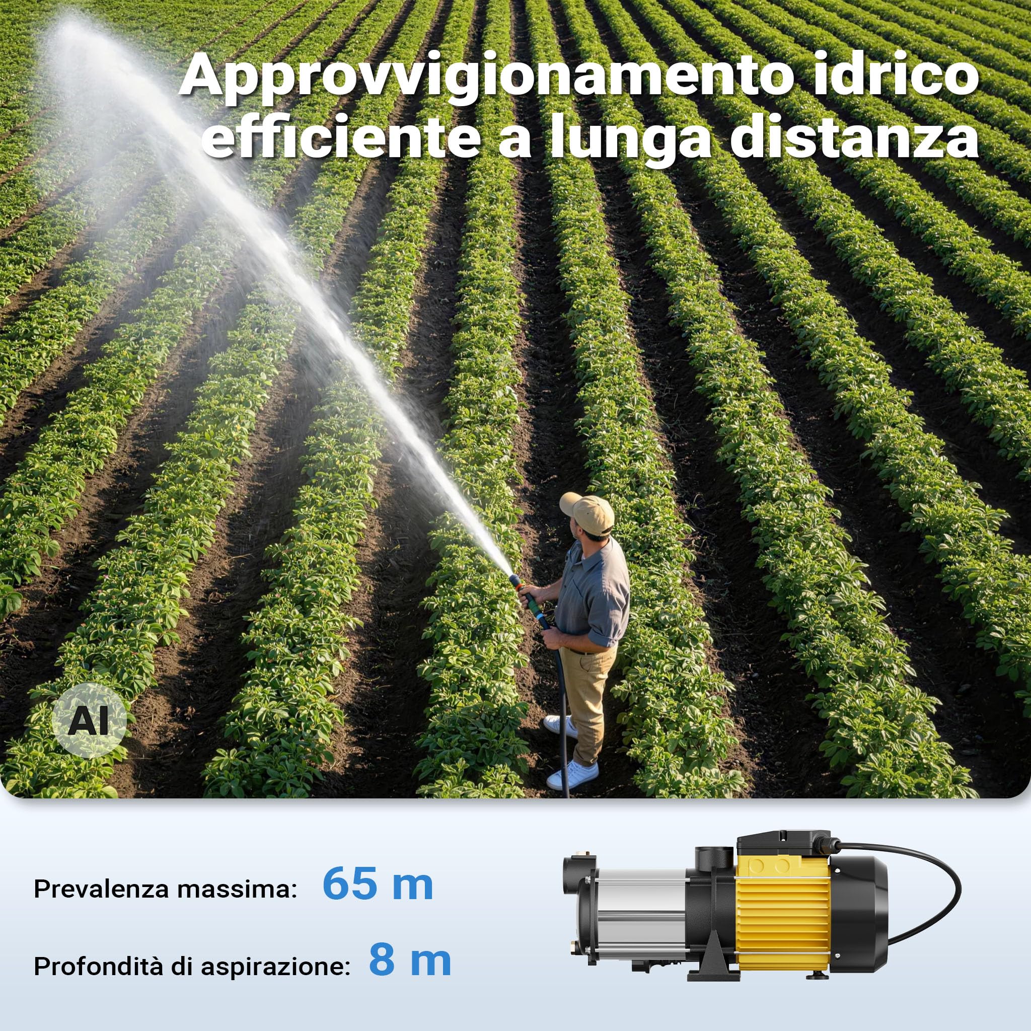 Wiltec XPOtool Pompa Centrifuga Multistadio 1650W 10200 l/h