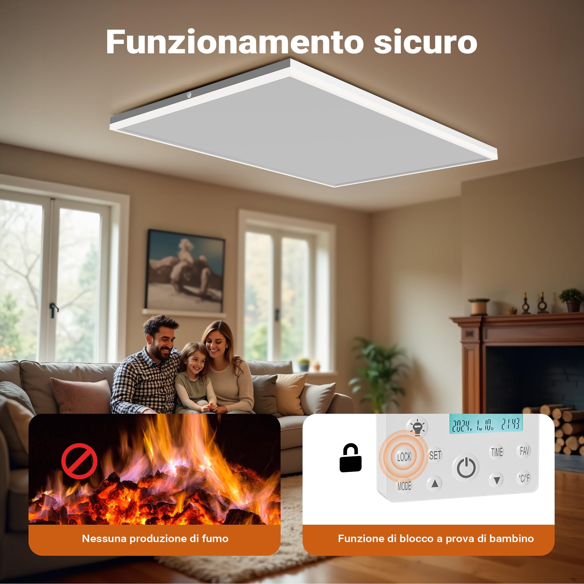 Wiltec Pannello Riscaldante Soffitto Infrarossi 370W 370 Watt LED