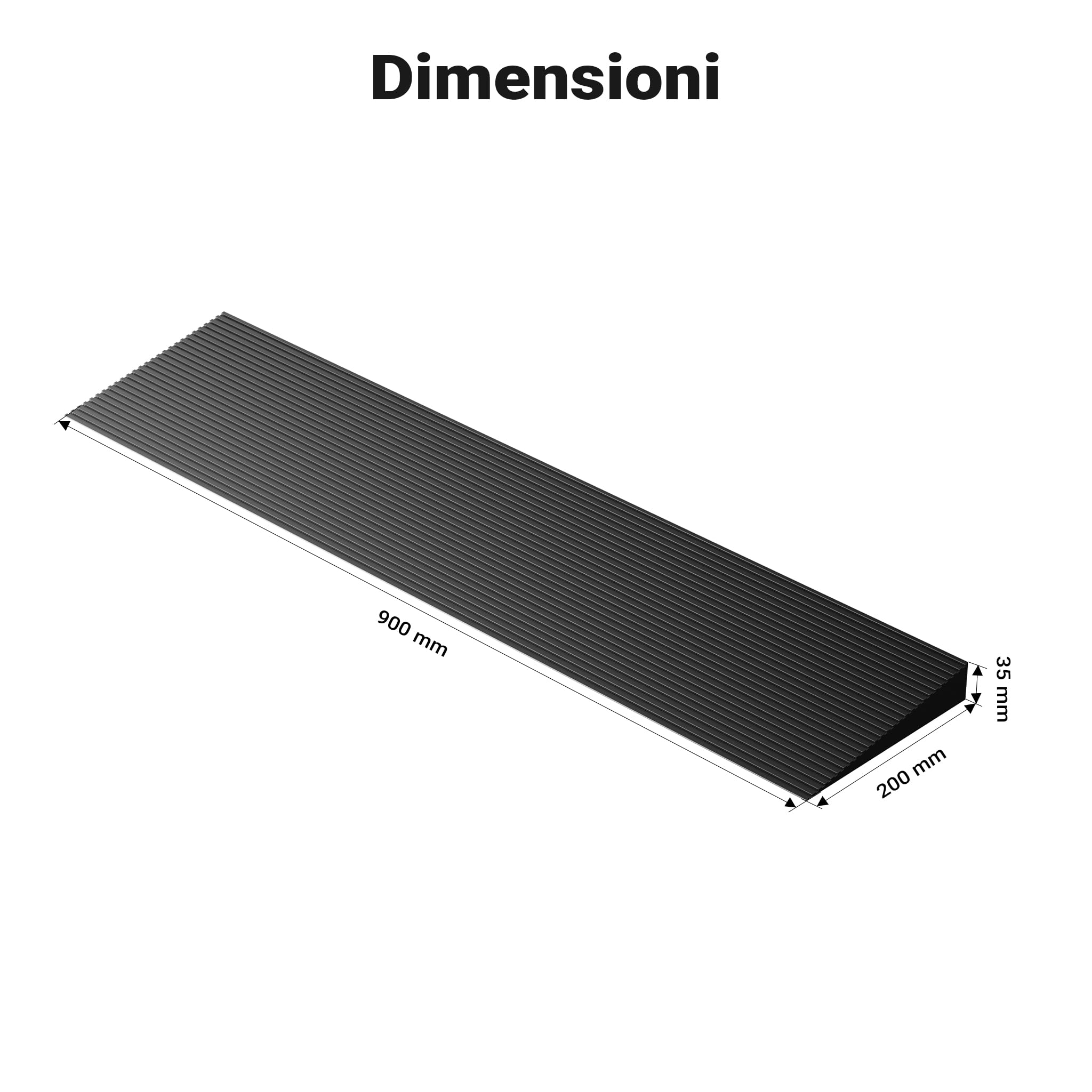 Wiltec Rampa Soglie Gomma 35x200x900 mm Antiscivolo