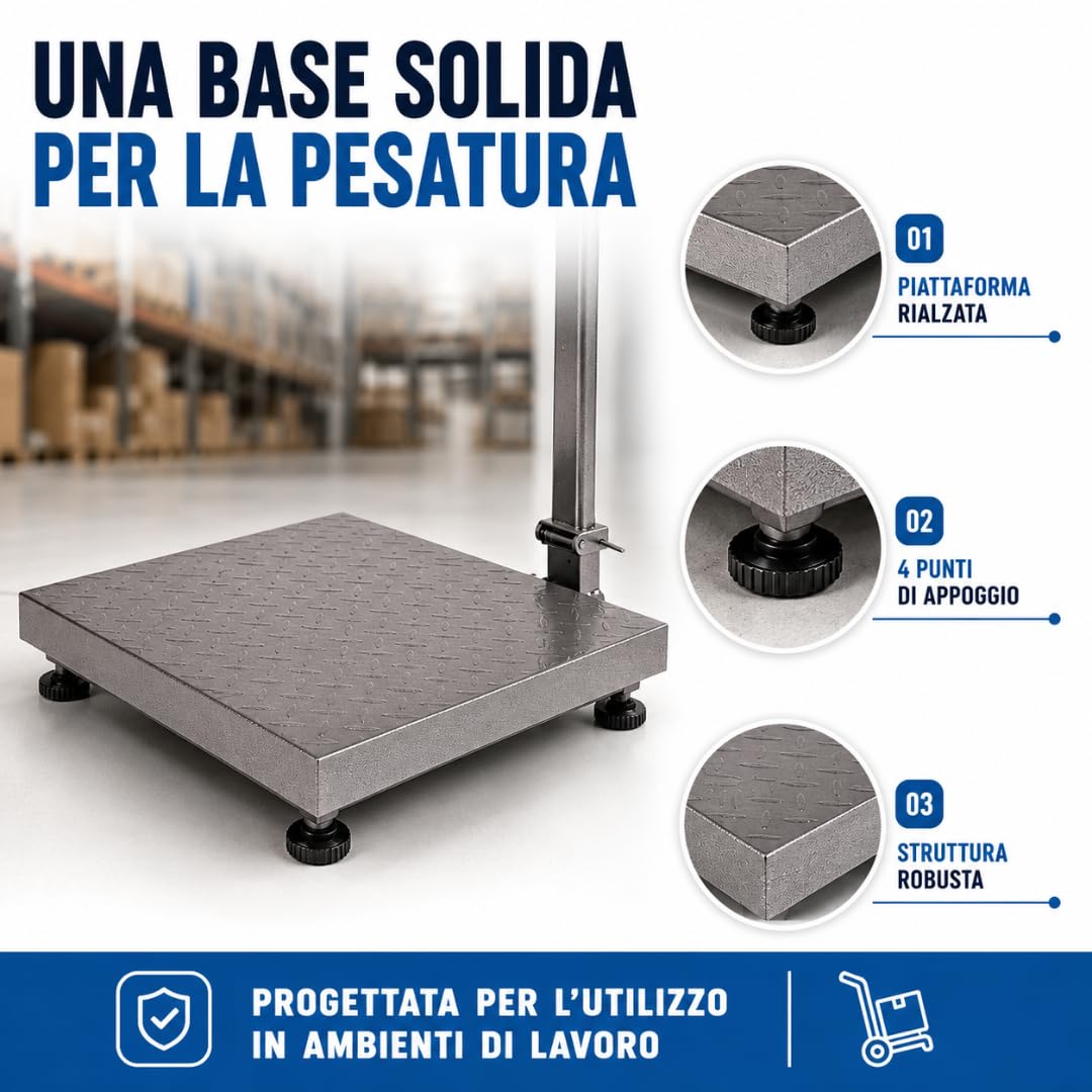 De Rosa Shop bilancia digitale 300 kg display ricaricabile