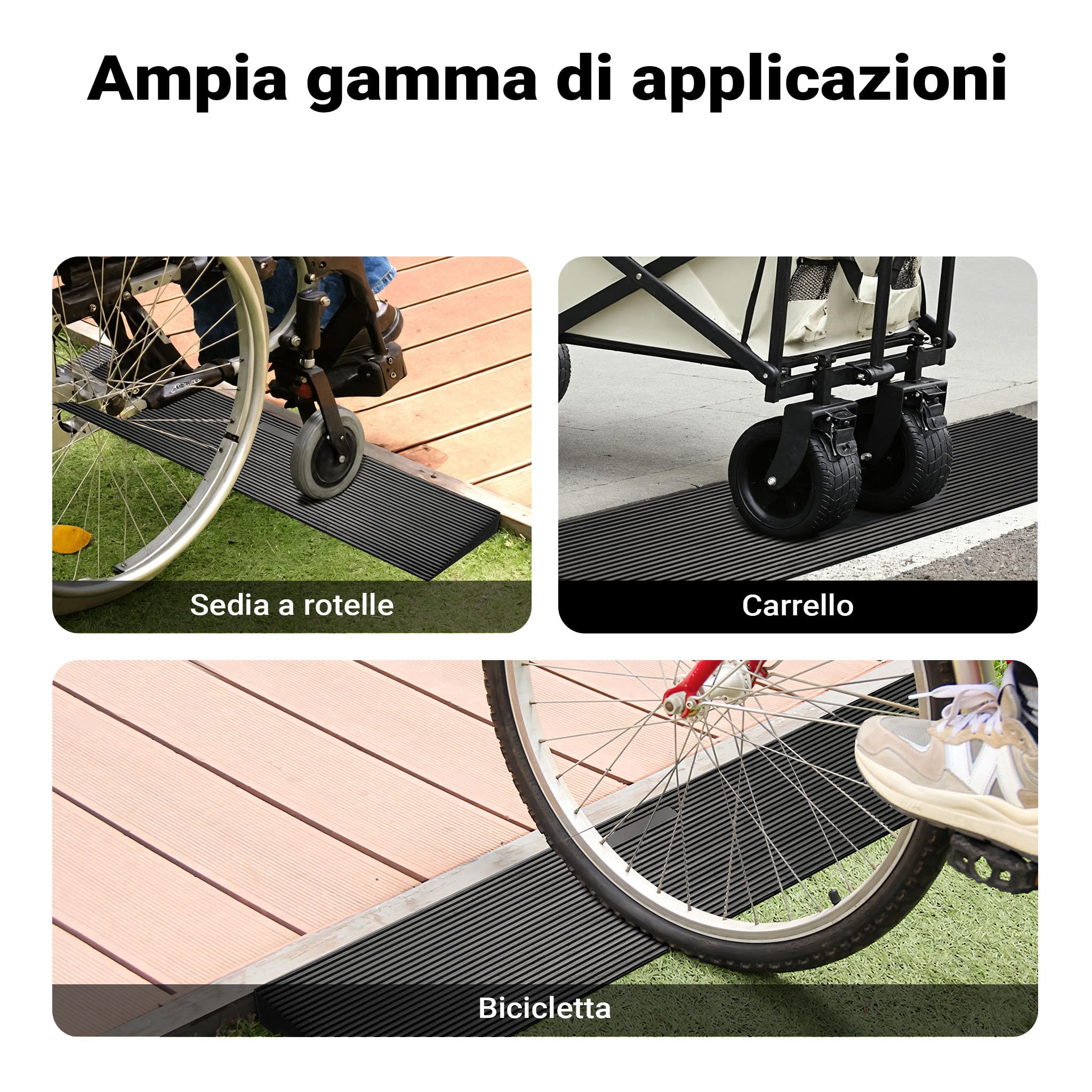 Wiltec Rampa gomma soglia 900x250x45mm 50t antiscivolo