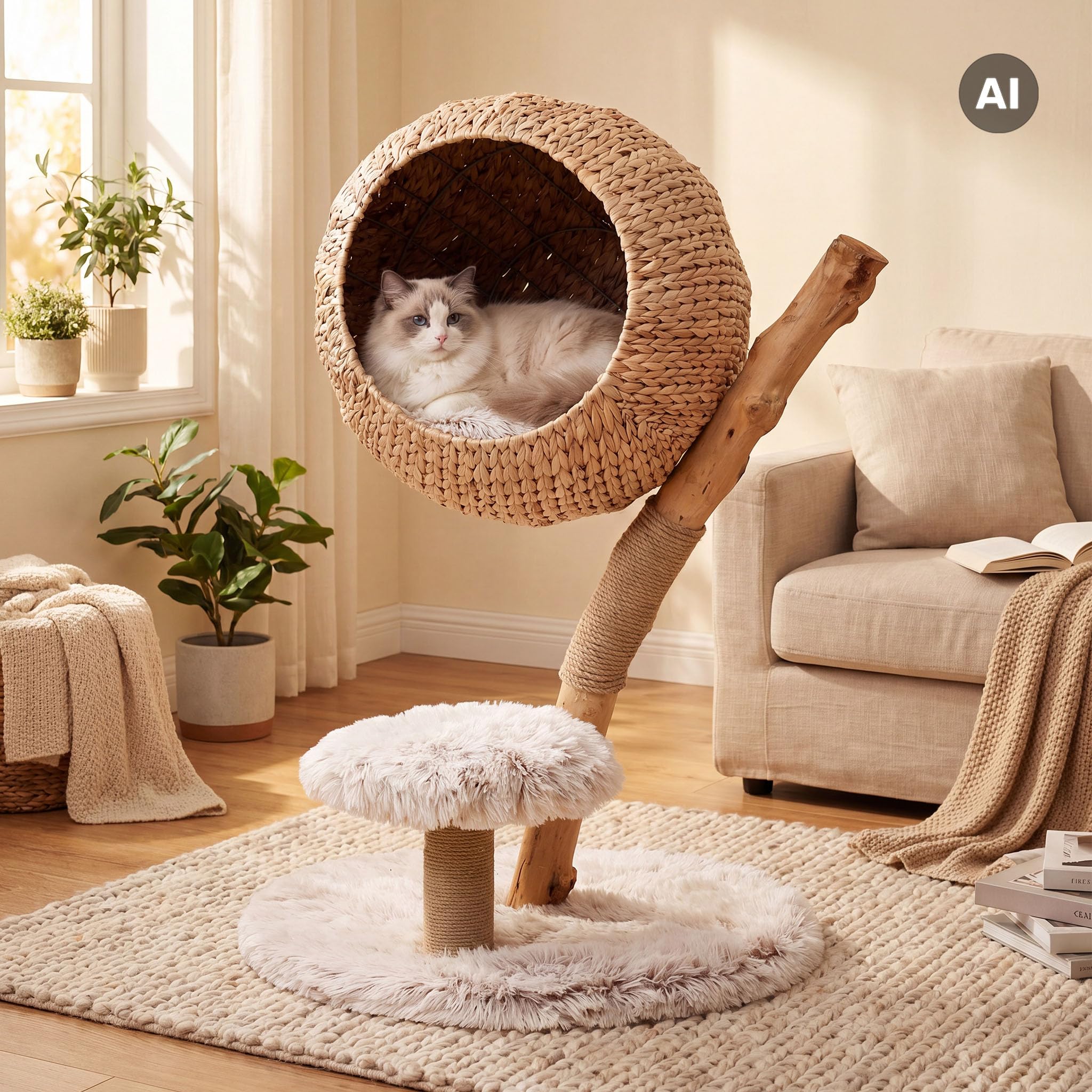 Fudajo Albero Tiragraffi Rami 83 cm Cestino Peluche