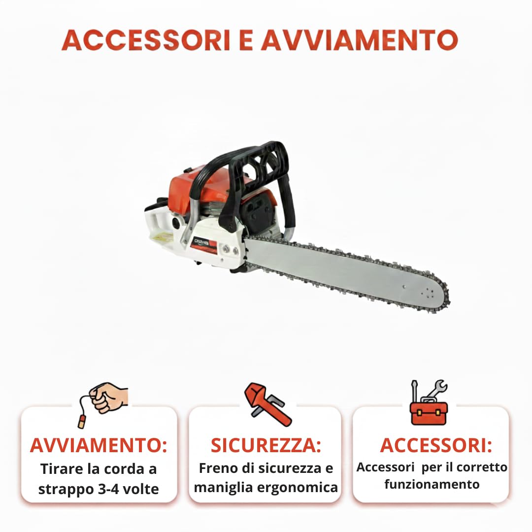 DE ROSA SHOP motosega a scoppio 52cc barra 50cm 2 tempi benzina