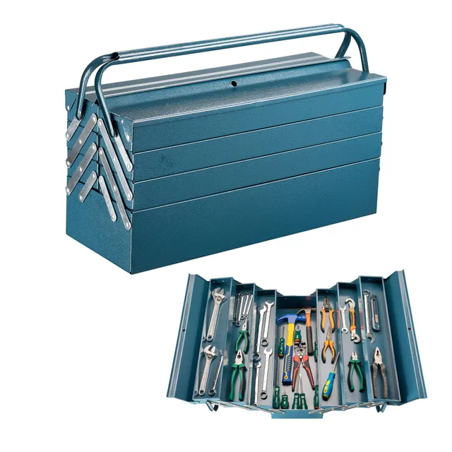 Wiltec cassetta portautensili acciaio 530x200x250 7 scomparti XXL