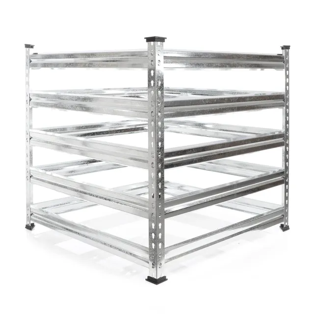 Wiltec Compostiera Giardino 90x90x90 cm 720 Litri Zincata