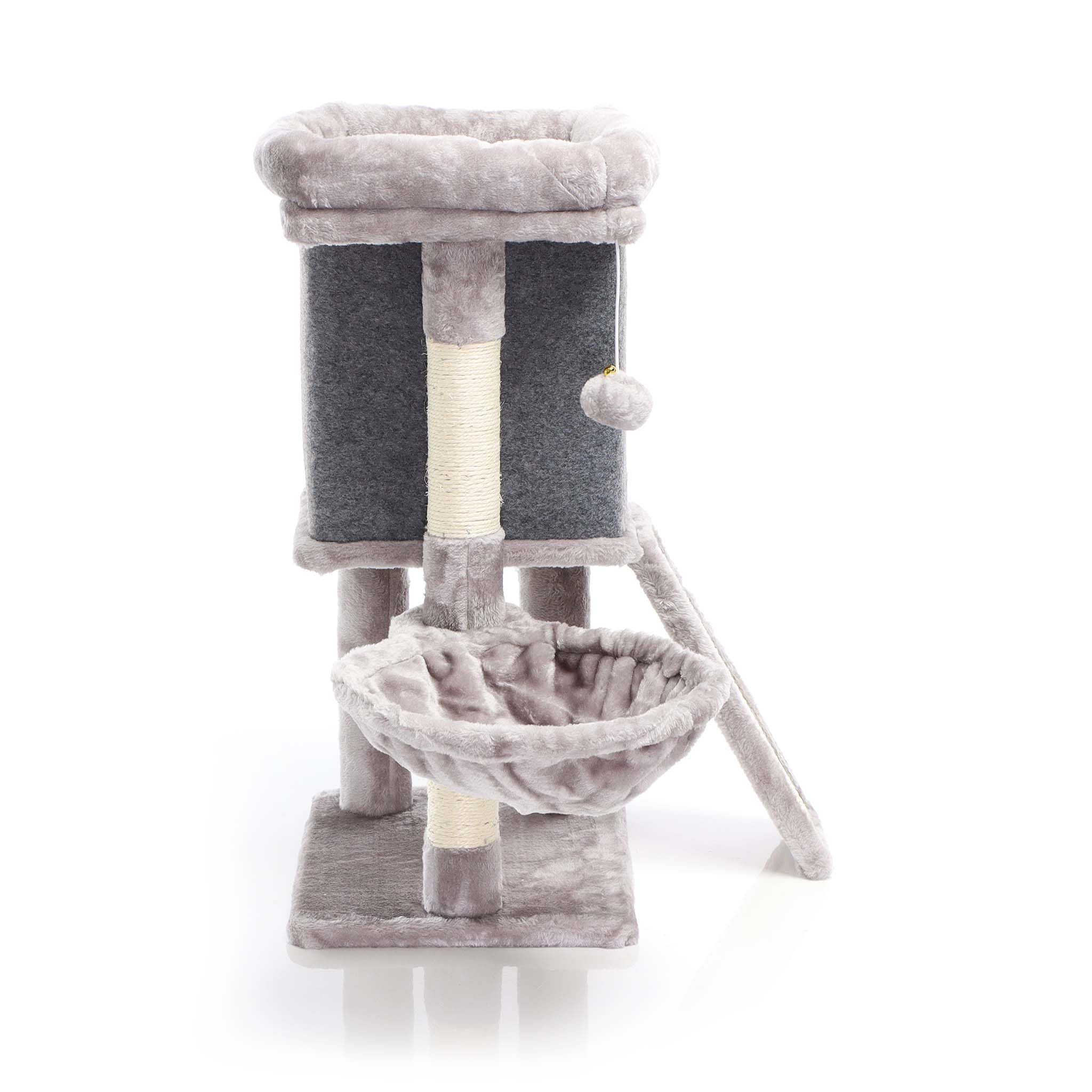 Fudajo Albero Tiragraffi 71,5 cm Tiragraffi Grigio con Casetta
