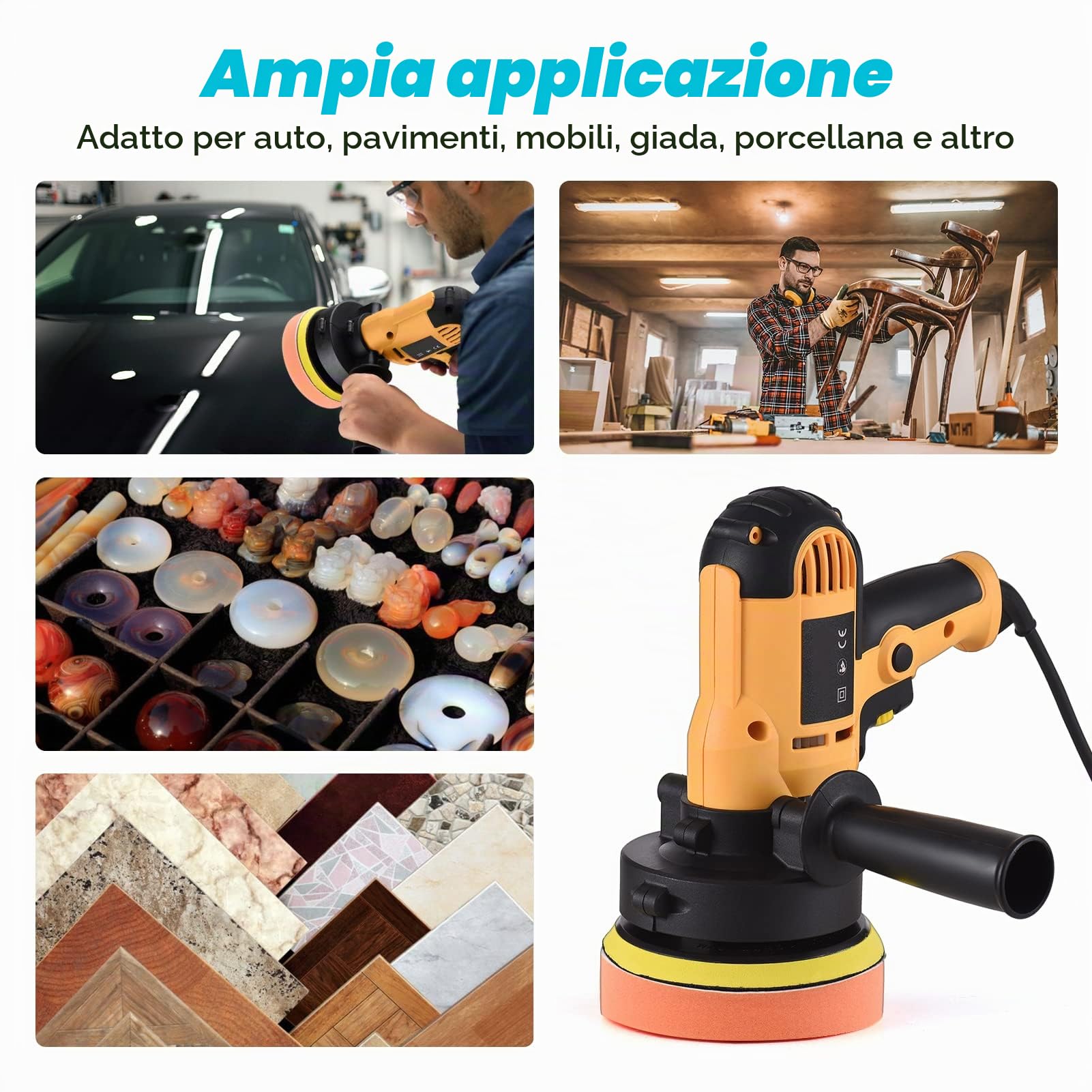 Weytoll 700W 125 mm lucidatrice auto velocità variabile con tamponi