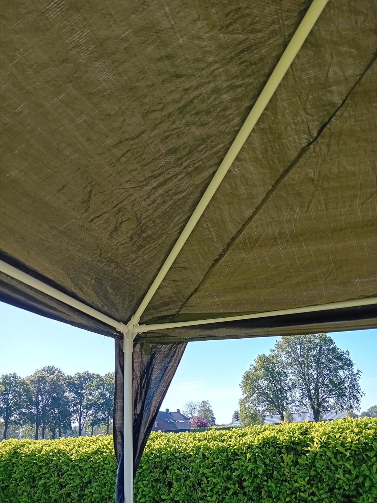 Wiltec Toboli gazebo 3x6 m grigio UV50+ pareti laterali