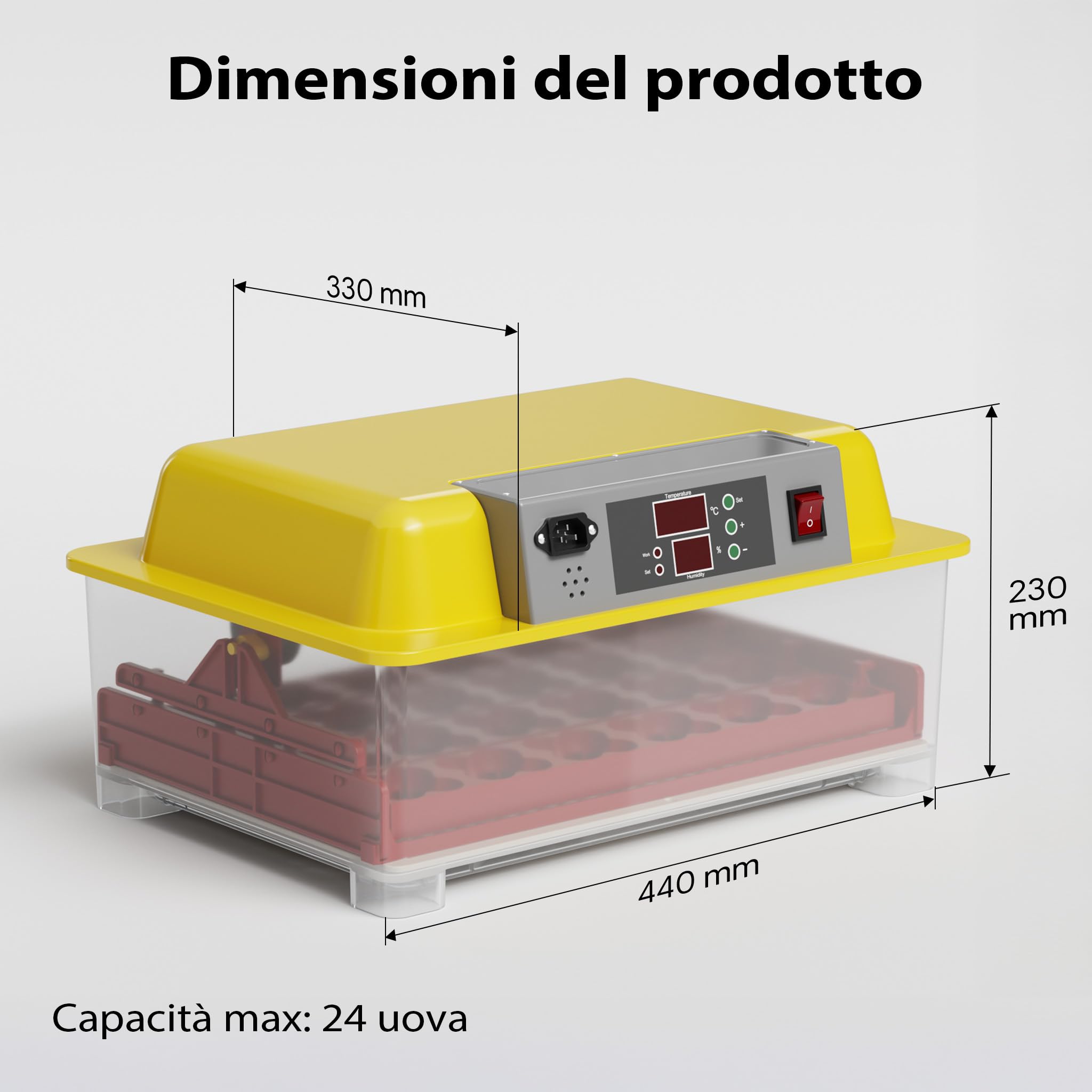 Wiltec Incubatrice Automatica 24 Uova con Controllo Umidità