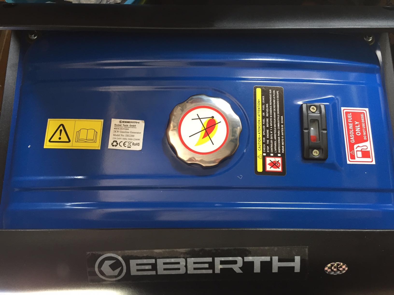 EBERTH Generatore Corrente 2200W Benzina AVR 15L