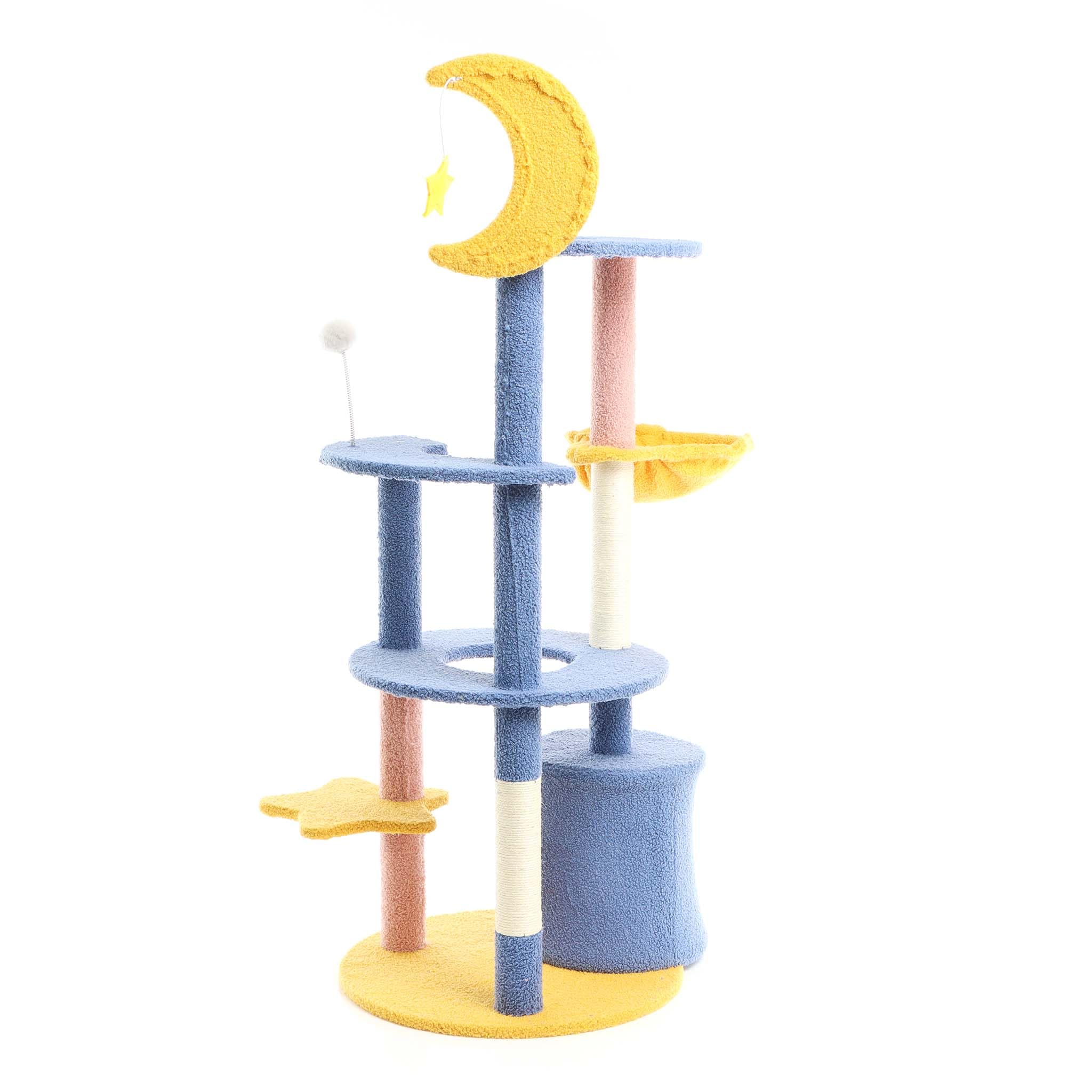 Fudajo Albero Tiragraffi 132 cm Blu Giallo Luna