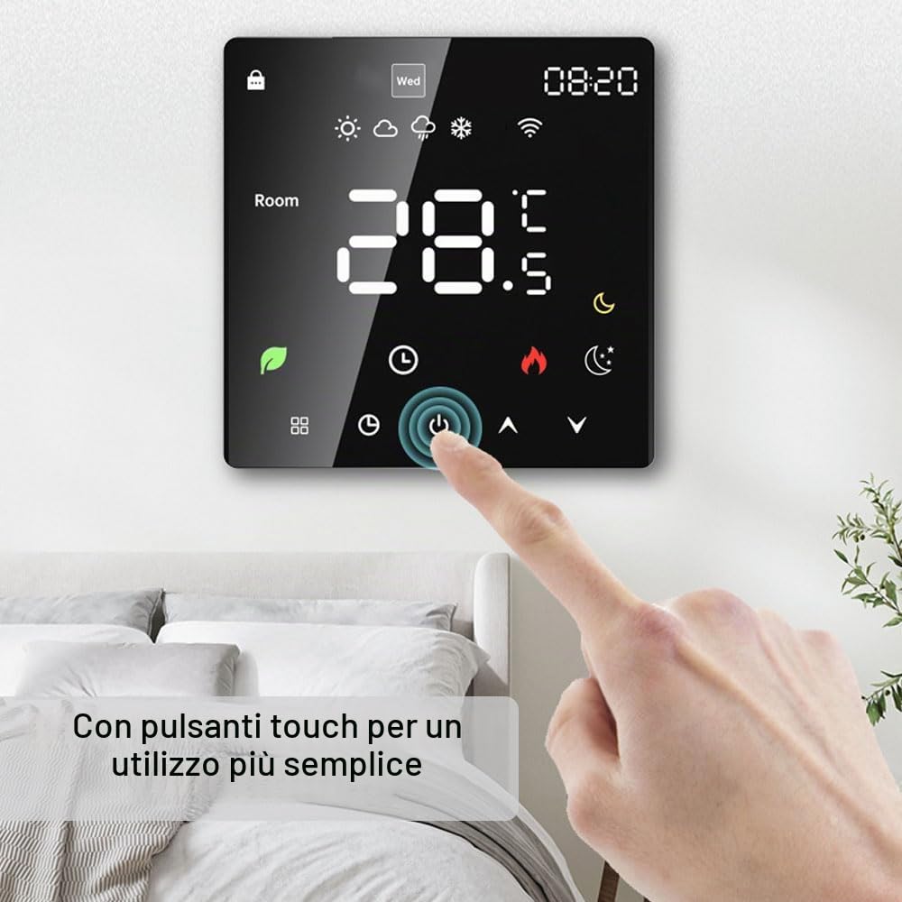 Weytoll K6RH3A termostato WiFi caldaia 220V programmabile