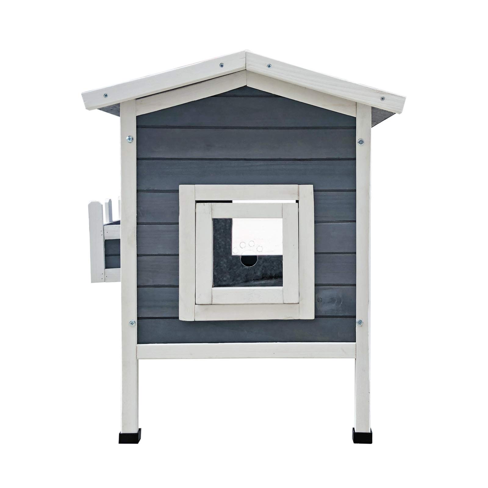 Wiltec Cuccia per gatti in legno 58x73,6x104,9 cm rialzata