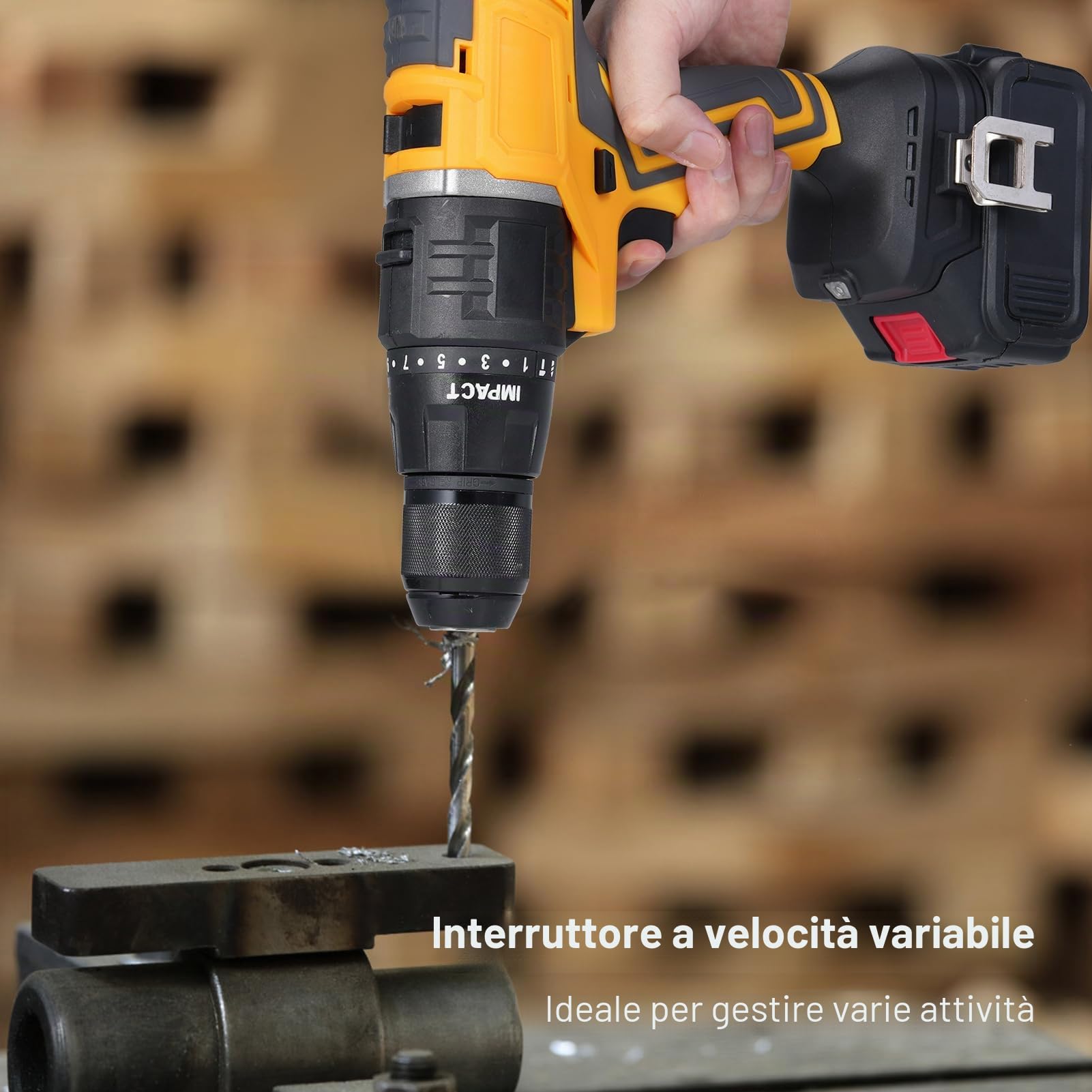 Weytoll Kit Utensili 20V Trapano+Smerigliatrice Senza Batteria