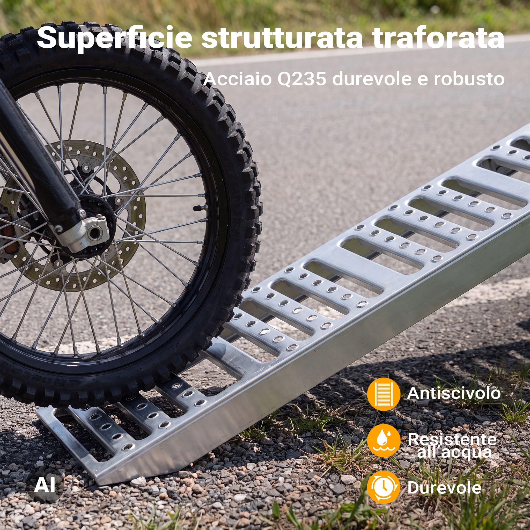 XPOtool Rampe di Carico Pieghevoli 197 cm Acciaio 340 kg 2 Pezzi