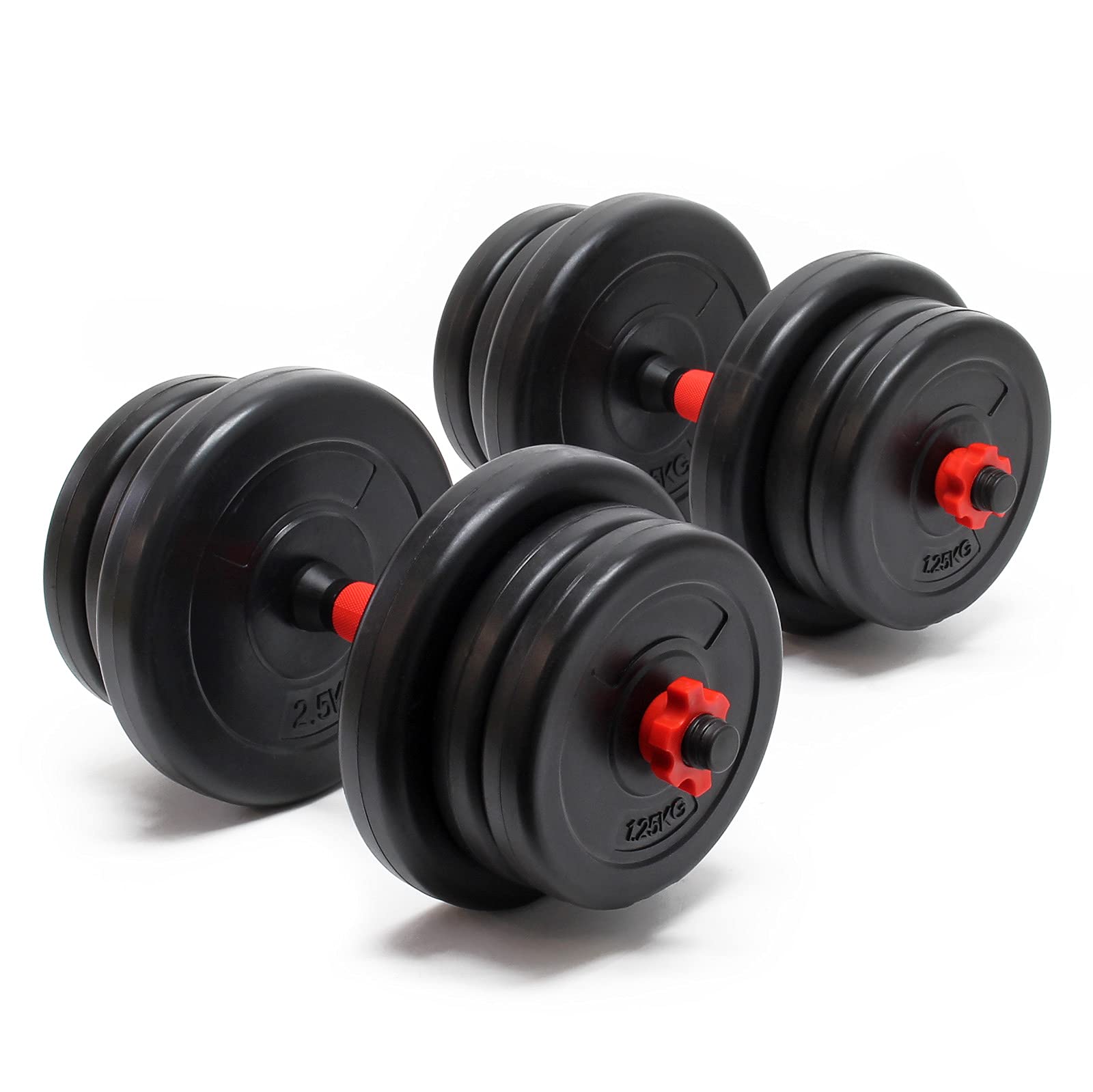 Luxtri set manubri componibili 20 kg 12 dischi cemento