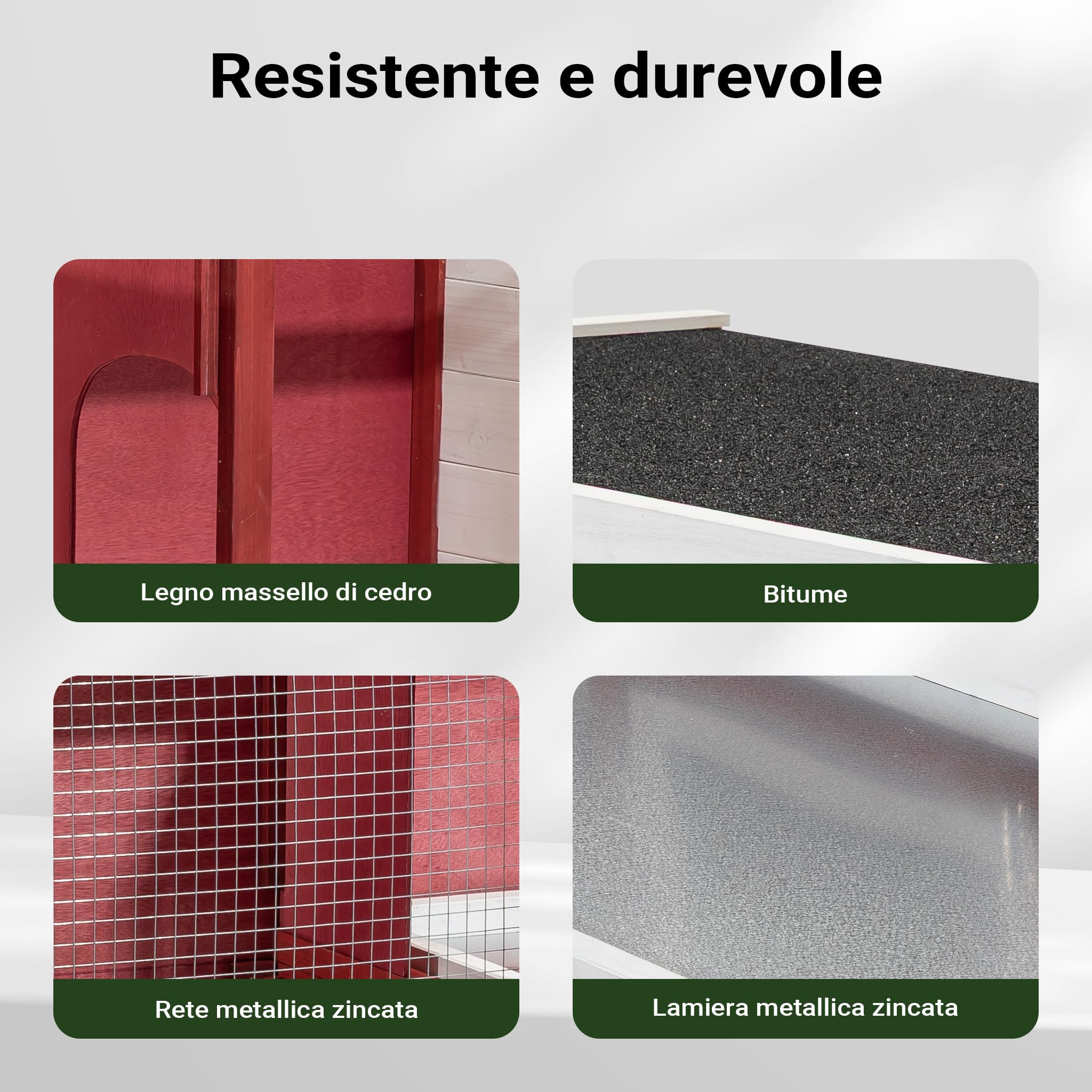 Wiltec Conigliera 2 piani legno 117,5 cm rosso-bianco