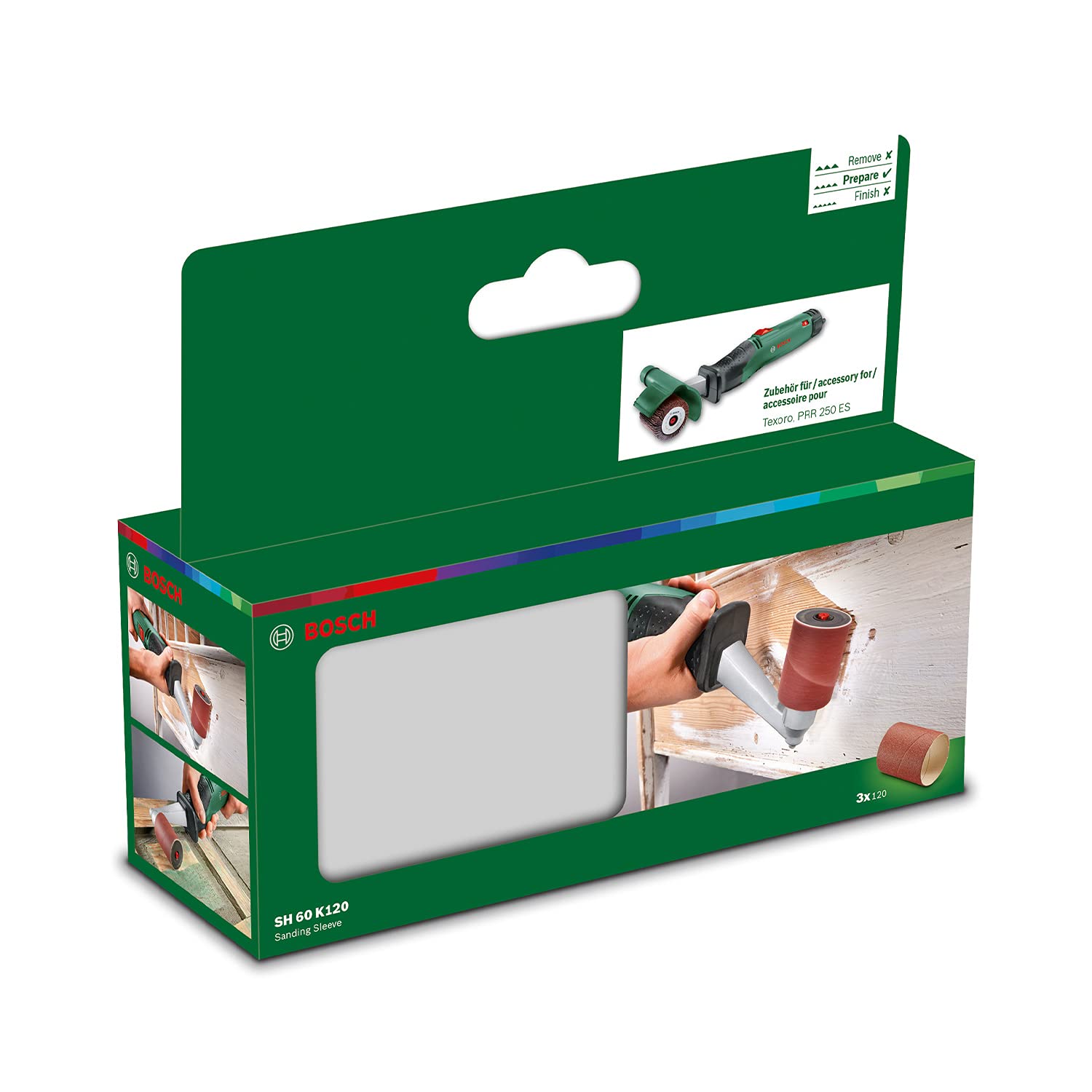 Bosch PRR 250 ES bussola abrasiva grana 120 3 pezzi