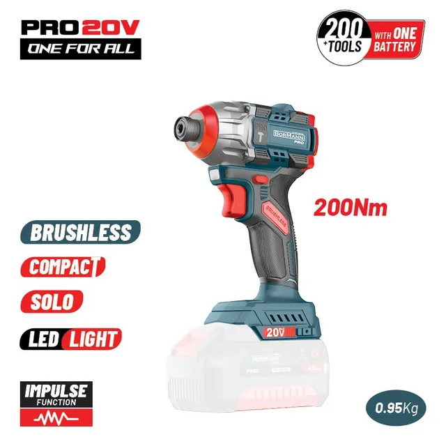 Bormann Pro BBP5410 Avvitatore a Impulsi 20V Solo 200Nm