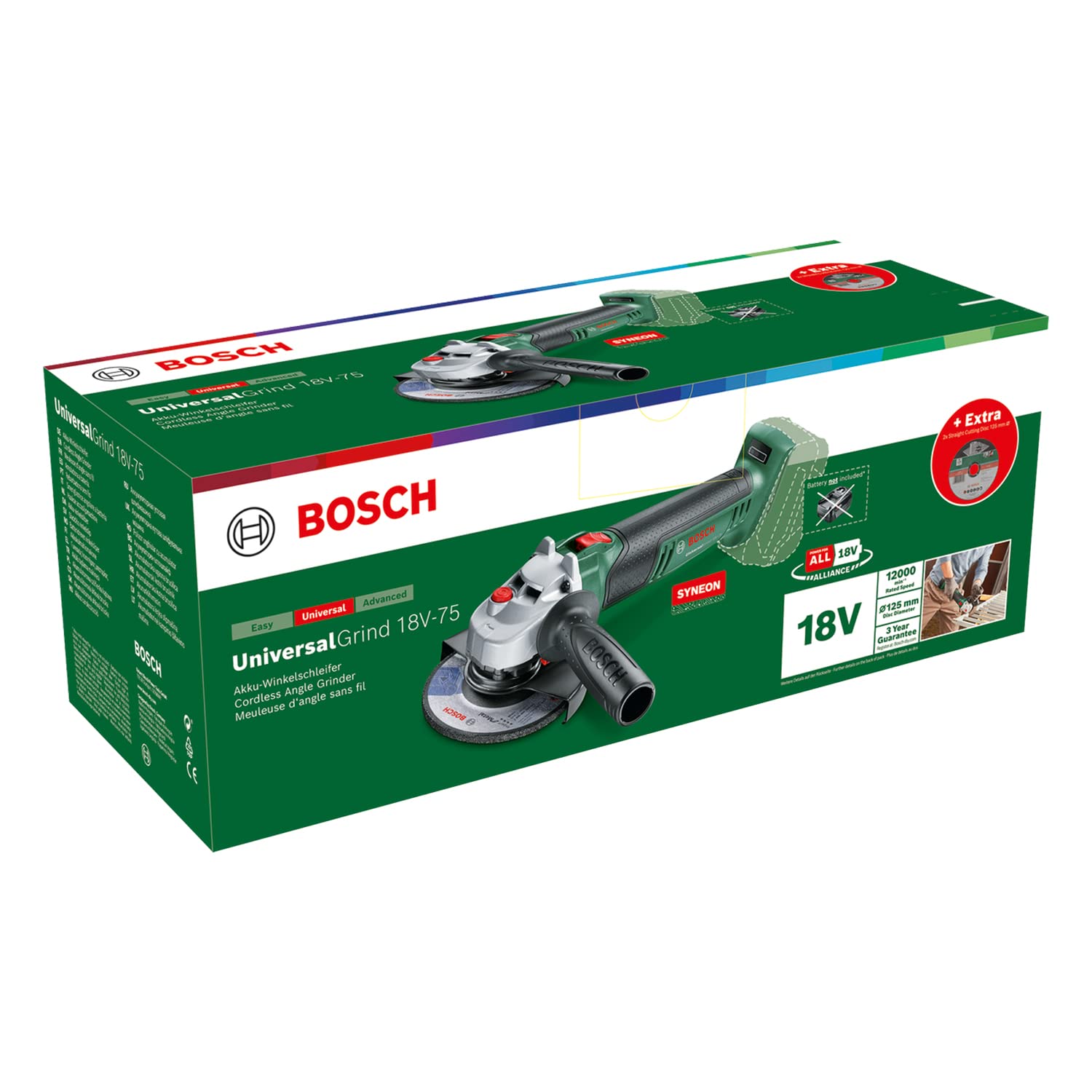 Bosch UniversalGrind 18V-75 smerigliatrice 115/125 mm