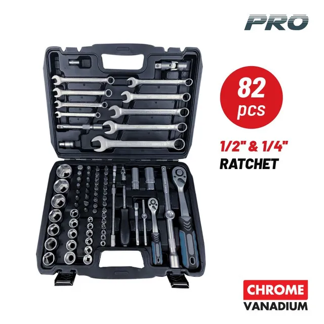 Bormann set chiavi a bussola e combinate 82pz CrV