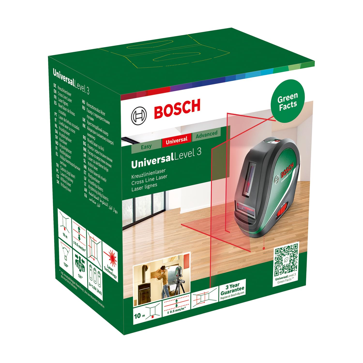 Bosch UniversalLevel 3 Livella Laser 3 Linee Basic