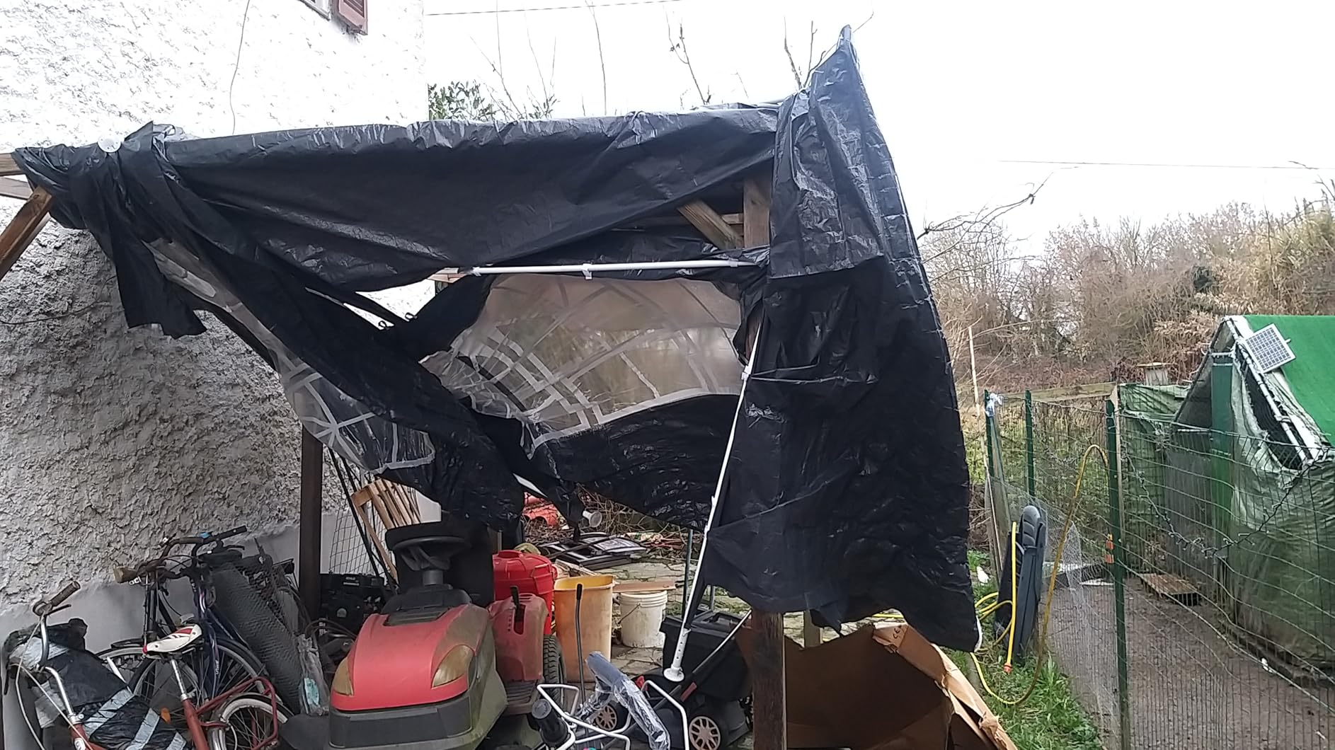 Toboli Gazebo 3x3 m Grigio con Lati e Finestre